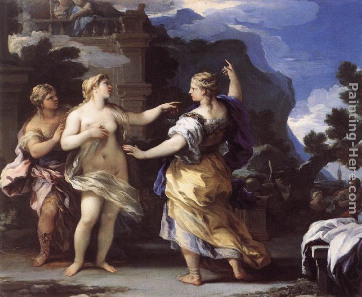 Venus Punishing Psyche with a Task painting - Luca Giordano Venus Punishing Psyche with a Task art painting